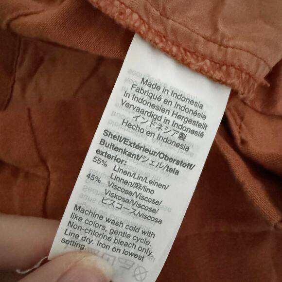 MADEWELL Linen Blend High Rise Crop Pants Rust 0 - Picture 10 of 11